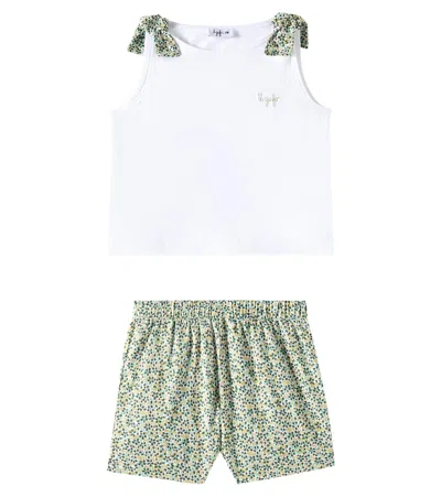 Il Gufo Baby Set Aus T-shirt Und Hose In Weiss