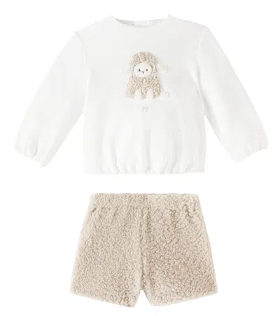 Il Gufo Baby Cotton-blend Top And Shorts Set In White