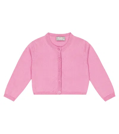 Il Gufo Baby Cotton Cardigan In Rosehip Pink