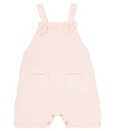 Il Gufo Baby Cotton Knit Overalls In Baby Pink