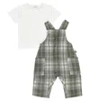 Il Gufo Baby Cotton T-shirt And Overalls Set In Olive Green