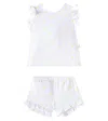 Il Gufo Baby Cotton Top And Shorts Set In White