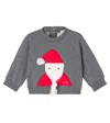Il Gufo Baby Embroidered Cotton Sweatshirt In Gray