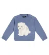 Il Gufo Baby Embroidered Virgin Wool Sweater In Blue