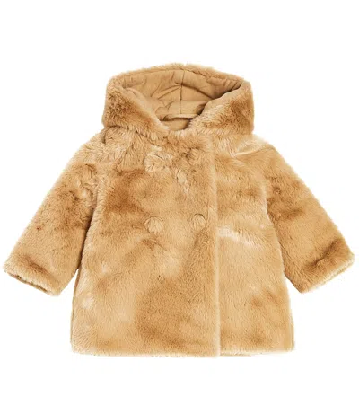 Il Gufo Baby Faux Fur Coat In Beige