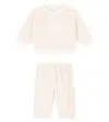 Il Gufo Baby Fleece Sweatshirt And Sweatpants Set In White