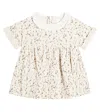 Il Gufo Baby Floral Cotton Dress In Beige