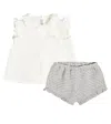 Il Gufo Baby Frill-trimmed Linen Top And Shorts Set In Gold