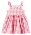 Il Gufo Baby Gingham Cotton-blend Dress In Pink
