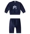 Il Gufo Baby Jersey Sweatshirt And Sweatpants Set In Blau