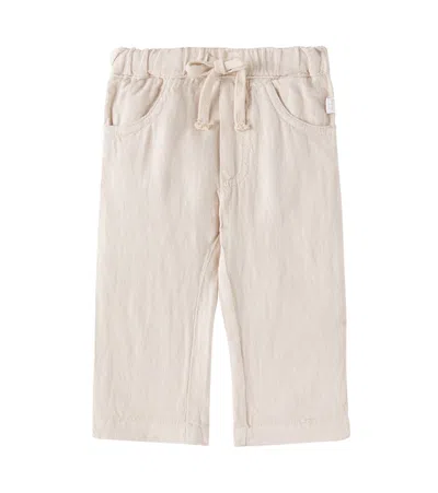 Il Gufo Baby Linen Pants In Beige