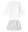 Il Gufo Baby Linen Shirt And Bermuda Shorts Set In White