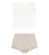 Il Gufo Baby Set Aus Hemd Und Shorts Aus Leinen In Nude