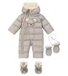 Il Gufo Baby Paneled Snowsuit In Grey