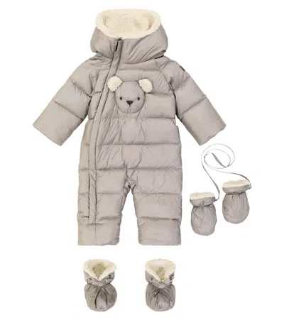Il Gufo Baby Paneled Snowsuit In Grey