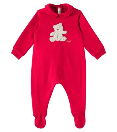 Il Gufo Baby Patch-appliqué Cotton Onesie In Red