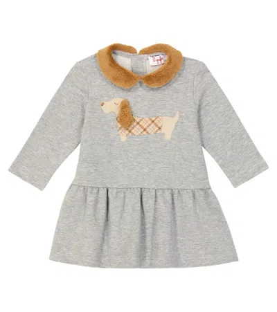 Il Gufo Baby Printed Cotton-blend Jersey Dress In Multicoloured