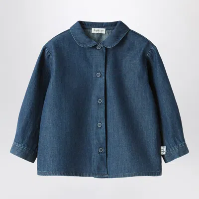 Il Gufo Baby Shirt In Blue Denim