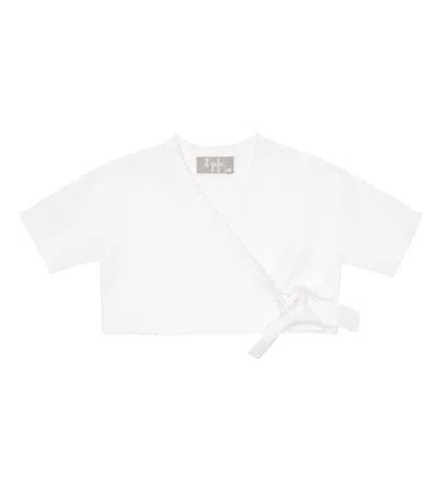 Il Gufo Baby Wrap Cotton Cardigan In White