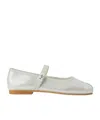Il Gufo Silver Ballet Flats With Elastic Strap In Silver
