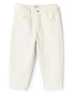 Il Gufo Cotton Tapered Trousers In Bianco