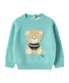 Il Gufo Bear-appliqué Crew-neck Sweater In Blue