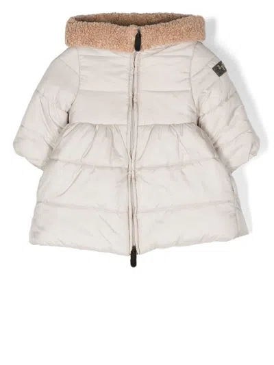 Il Gufo Babies' Bear-ear Padded Coat In 中性色