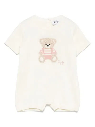Il Gufo Babies' Bear-embroidered Body In Neutrals