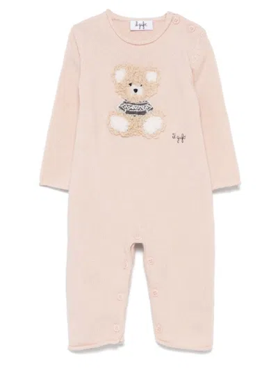 Il Gufo Babies' Bear-motif Romper In Pink