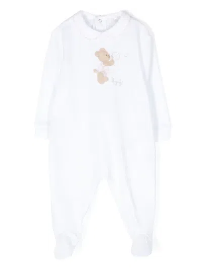 Il Gufo Babies' Bear-patch Pyjamas In White