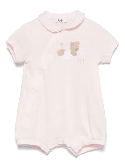 Il Gufo Babies' Teddy Bear-motif Cotton Shortie In Pink