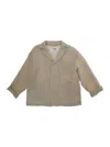 Il Gufo Beige Jacket With Notched Revers And Turn-up Cuffs In Linen Boy In Beige