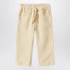 Il Gufo Beige Linen Trousers In Beige
