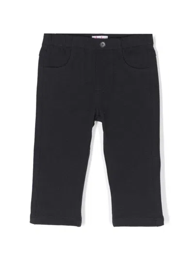 Il Gufo Babies' Elasticated-waistband Cotton Trousers In Blue