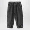 Il Gufo Black Washed Denim Jeans In Black