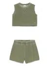 Il Gufo Bleach-effect Shorts Set In Green