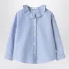 Il Gufo Blue And White Striped Cotton Shirt In Blue