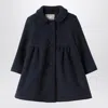 Il Gufo Blue Couture Fleece Coat In Blue