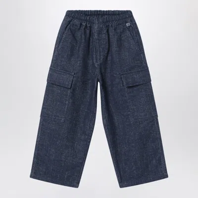 Il Gufo Kids' Cotton-blend Cargo Trousers In Blue