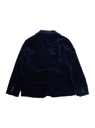 Il Gufo Kids' Blue Jacket With Notched Revers In Corduroy Boy