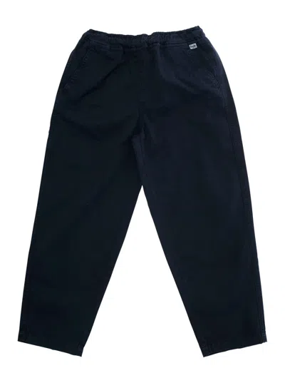 Il Gufo Kids' Blue Pants With Elastic Waist And Logo Patch On The Front In Cotton Stretch Boy