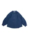 Il Gufo Gathered-sleeve Shirt In Blue