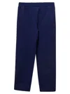 IL GUFO BLUE TROUSERS WITH ELASTIC WAISTBAND AND LOGO IN COTTON GIRL