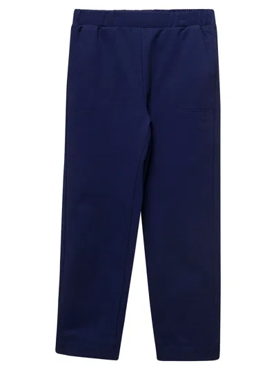 Il Gufo Kids' Blue Trousers With Elastic Waistband And Logo In Cotton Girl