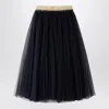 Il Gufo Glitter-waistband Tulle Skirt In Blue