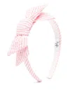 Il Gufo Stripe Bow Headband In Pink