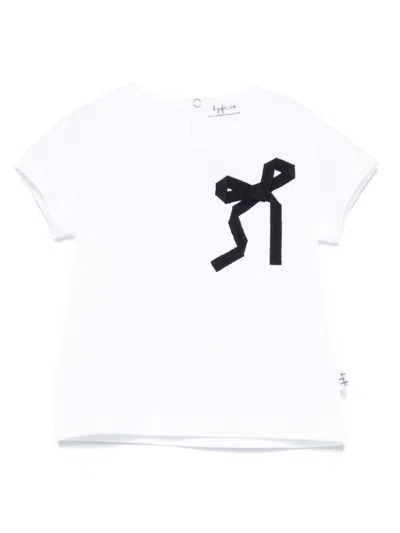 Il Gufo Babies' Bow-detail T-shirt In White
