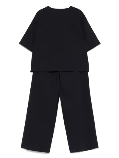 Il Gufo Kids' Bow-detail Trouser Set In Blue