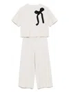 Il Gufo Bow-detail Trouser Set In Neutrals