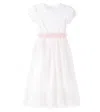 Il Gufo Tulle Bow-detail Long Dress In Pink